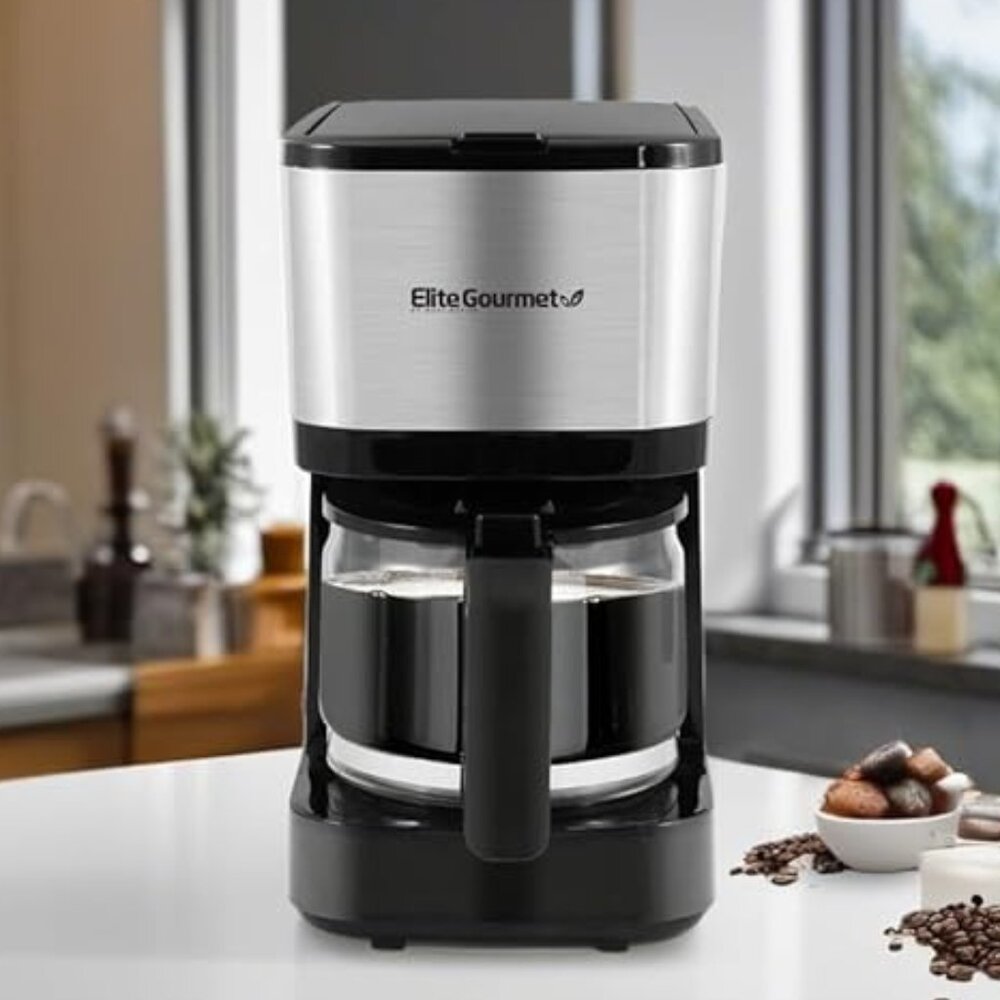 Elite Gourmet EHC9420 Automatic 5-Cup Brew & Drip Coffee Maker Reusable Filter